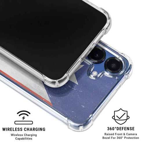 Puerto Rico Flag Distressed Galaxy S25 Plus Clear Case